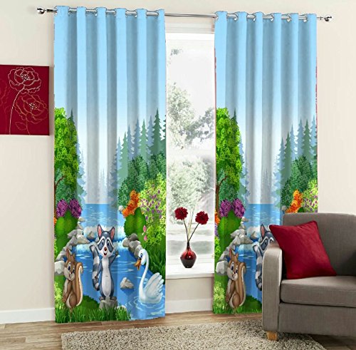 HEENA IMPEX Trendy Printed Door Curtains Set of 2 (Size - Door 46 X 84 inch/Color -multi