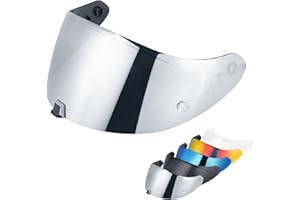 VCOROS Helmvisier für EXO-T520/1400/391 R1 Motorradhelm Visier Motorrad Windschutz Helm Objektiv Visier Motorradhelm UV-Schutz Helm Ersatz (Chrom Silber)