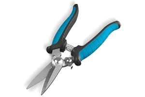 GARTOL 8" Scissors All Purpose Heavy Duty - Razor-Sharp Tin Snips for Sheet Metal, Electrical Wires, Insulation, Ropes, Cardboard | Electrician Tools with Cable Notch, Ergonomic Grip | DIY Scissors
