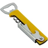 Promotional Metal Corkscrew and Bottle Opener Set (Yellow)