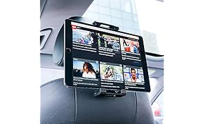Supporto Auto Poggiatesta per Tablet, Lamicall Supporto Tablet : Universale Supporto per 5~13" Tablet come Pad 2018 Pro 9.7, 10.5, Pad Air mini 2 3 4, Phone, Samsung Tab, altri Tablets - Nero