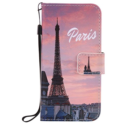 Feeltech iPhone 7 Hülle PU-Leder und Brieftasche Bunte Muster Fall mit Magnetverschluss, Hybrid-Kickstand mit Stand-Funktion, schlagen Sie schützende weiche TPU Stoßstangenabdeckung und Kreditkartenhalter für iPhone 7 Handgelenk Bügel-Buch-Art-Geldbeutel-Tasche mit 2 In 1 Berühren Sie Stift – Turm - 2