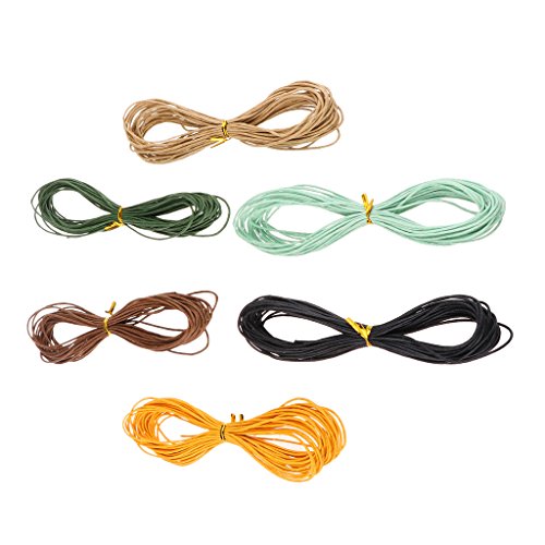 Gazechimp 6pcs Gewachste Baumwollschnur Wachsband Baumwollkordel 10M 5mm für Schmuckherstellung - Mehrfarben1, one size