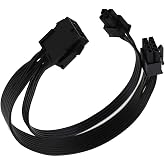 JUFUM 1Pcs CPU 8 Pin Female to CPU 8 Pin and ATX 4 Pin Male Supply Extension Cable EPS 12V for Motherboard, 20cm