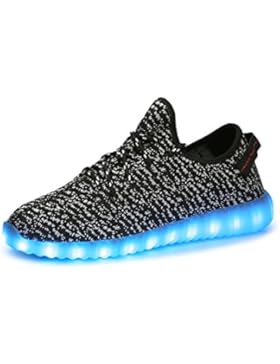 iPretty Sportschuhe mit Leucht LEDs Unisex Sneakers 7 Farbe Blinken USB Laden Laufschuhe Outdoorschuhe für Damen...