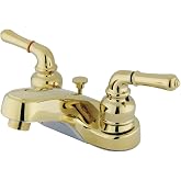 Kingston Brass KB8498NDL NuvoFusion Bar Musluk, &Ccedil;ift Kollu 2 Delikli, 12 cm Emzik Erişimi, Fır&ccedil;alanmış Nikel