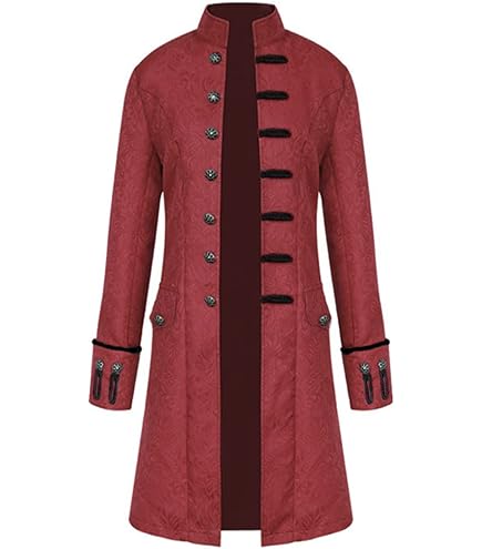 Steampunk Herren Jacke - Gothic Frack Mit Kapuze Im Mittelalter Retro Design