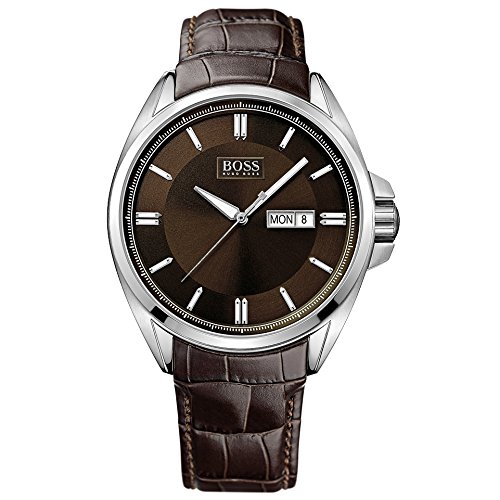 Hugo Boss Herren-Armbanduhr XL Analog Quarz Leder 1513037