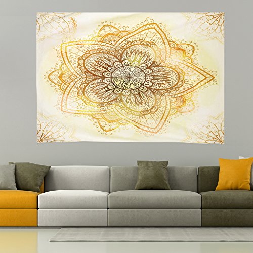 Finether indischer Wandteppich Wandbehang Mandala Tuch Wandtuch Gobelin Tapestry Goa Indien Hippie-/ Boho Stil als Dekotuch /Tagesdecke indisch orientalisch psychedelic 215 x 150 cm FT-293 - 3