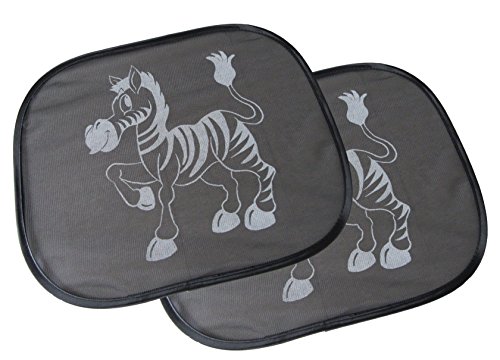 Sonnenschutz-Sonnenblende effektiv, selbsthaftend, superleicht anzubringen BONUS halten auch bei extremen Temperaturen-Autosonnenschutz für Kinder und Babys im Zebra-Design von ELLA och ELIAS (Motiv nach Innen) 2 Stck Auto-Sonnenschutz für hintere Seitenfenster passt universell – top-Baby-Geschenk - 8