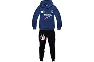 FORLCOOL Jogging Enfant De Football France 2 étoiles Sweats à Capuche Survêtements garçon Ensembles de Sport
