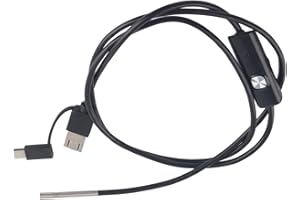 FYDUN Kamera Endoskopowa 3 w 1 Obiektyw 3.9mm Wodoodporny Boroskop Inspekcja Kamera Endoskopowa Endoskop dla Androida TypeC Telefon Komórkowy (1 metr miękkiego drutu)