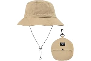 EIDUOVA Cappello da Pescatore con String Impermeabile per Donne Uomo Cappello Safari Regolabile Antivento Bucket Hat Cappello da Pesca Spiaggia Walking Climbing Cachi