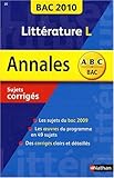 Littérature Tle L : Sujets corrigés