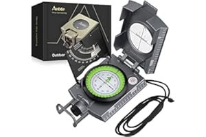 ‎ANBTE Anbte Kompass Militär mit Klinometer Professioneller Marschkompass IP65 Compass mit Tragetasche Wasserdicht Navigation Compass für Jagd Camping Wandern Outdoor-Aktivitäten