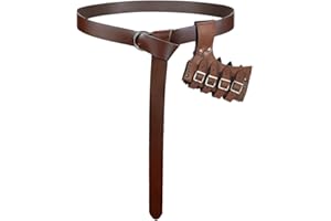 keland Akcesoria LARP średniowieczny pasek wikingów i skórzany miecz, żaba, miecz, kabura, uchwyt na miecz, brązowy, 2 szt