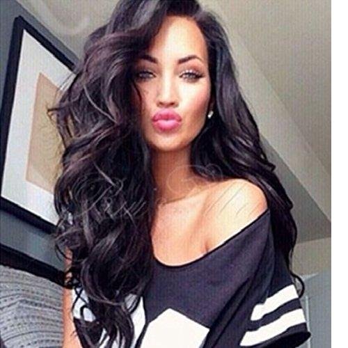 Sunwell 7A Grade Body Wave Brazilian Virgin Human Hair Glueless Lace Front Wigs With Baby Hair For Black Women (Natural Color, 14")