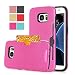 Produktbild Galaxy S7 Edge Phone Case With Free Glass Screen Protector, QIYUAA Newest Special Unique Design TPU Material Back Can Save Cards Very Thin Light For Galaxy S7 Edge Rose