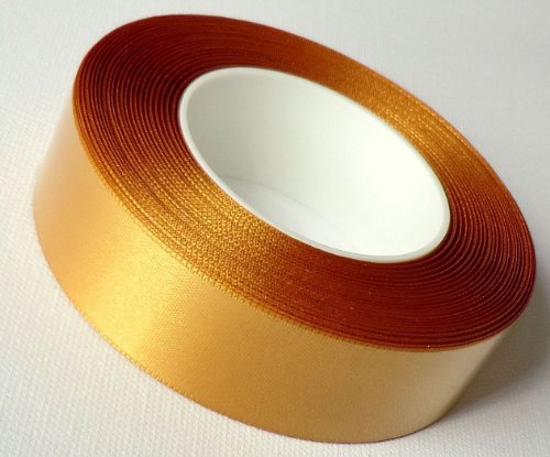 SATINBAND 25m x 25mm GOLD Schleifenband SATIN Geschenkband DEKOBAND Goldband