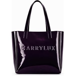 Carrylux Spacious Tote Bag For Womens Handbag Ladies Purses, With Zip Closure Shining Synthetic Leather