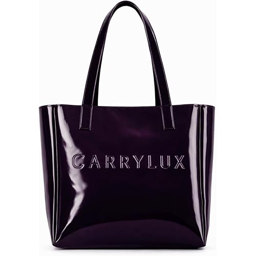 Carrylux Spacious Tote Bag For Womens Handbag Ladies Purses, With Zip Closure Shining Synthetic Leather