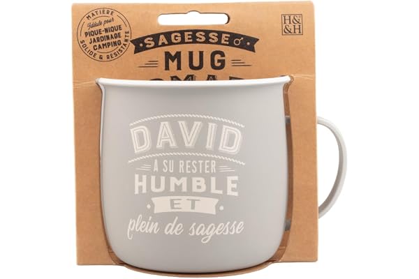Mug Nomade - Mug à thé et café personnalisé David - Cadeau pour Homme, Couleurs Pastel.