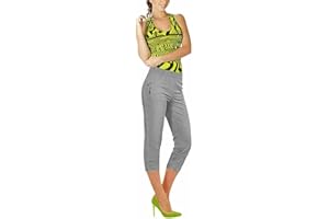 GENERIC MMK® Ladies Cherry Berry Plain Cropped 3/4 Length Capri Trouser Stretch Fit Elasticated Waist Summer Short Pants Plus Size UK 8-26