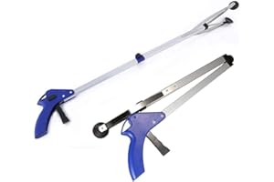 Prettyui - Pinza prensile in alluminio, pratica e pieghevole, con braccio lungo, 83,8 cm