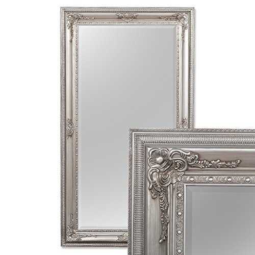 BAROCK WANDSPIEGEL Eve 200x110cm SPIEGEL ANTIK SILBER POMPÖS HOLZRAHMEN FACETTE