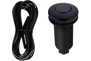 Garbage Disposal Air Switch with Air Hose, Sink Top Push Button Replacement for Air Switch Garbage/Waste Disposal Outlet - Akicon (Matte Black)