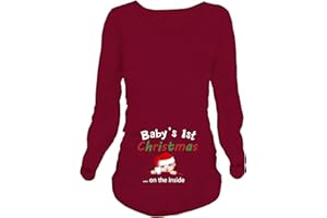 Q.KIM Donna Maglietta Premaman T-Shirt Divertente