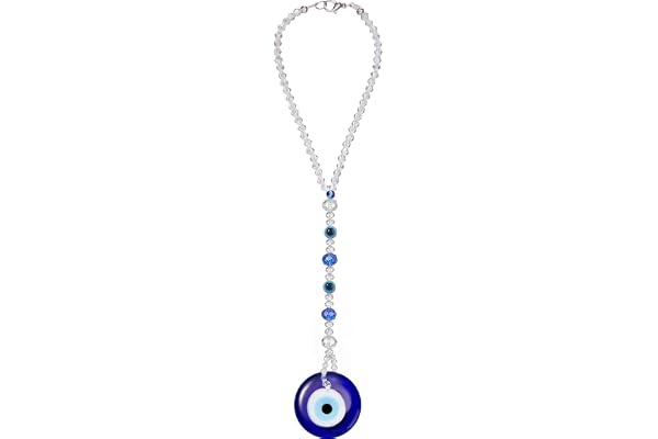 Décoration à Suspendre avec breloque Mauvais œil Bleu pour rétroviseur de Voiture, Accessoire de Voiture pour fenêtre, Porte, Balcon (Style Classique)