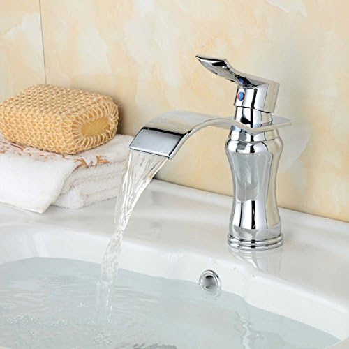 MIAORUI All copper chrome bathroom faucet bending cold and hot water basin faucet silver waterfall faucet
