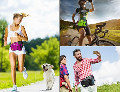 [Sport Hüfttasche] SHOWTIMEZ Hüfttasche Multi-Function Gürteltasche Wasserabweisende Bauchtasche Flache Taille Tasche mit Flaschenhalter zum Sport und Reisen - 7