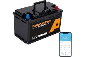 Enerakkus 100 Ah 12 V mini LiFePO4 litiumbatteri, djupcykel 12 V 100 Ah litiumbatteri med integrerat 100 A BMS, batteri lämpl