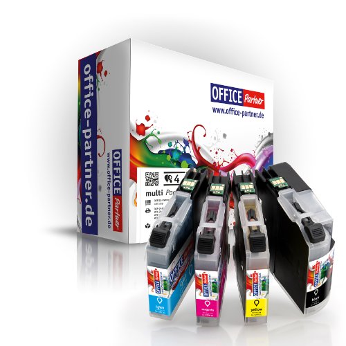 4er multiPack kompatible XL Druckerpatronen zu Brother LC-125 LC-127 (1x BK + je 1x C/M/Y) mit Chip für Brother MFC-J4110DW / J4410DW / J4510DW / J4610DW / J4710DW