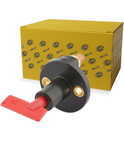 HELLA 6EK 002 843-131 Hoofdschakelaar - Draaiknop activering - 24V - Geschroefd - Sluiter - Rond - Messing