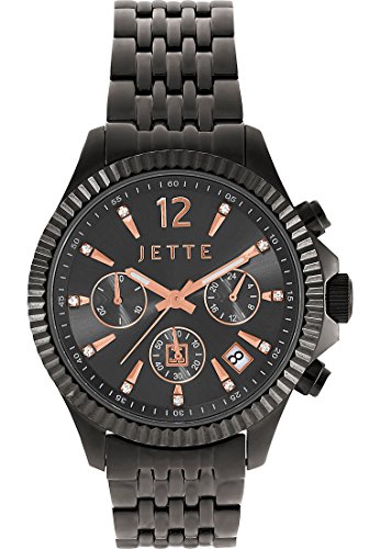 JETTE Time Damen-Armbanduhr Crossroad Edelstahl Analog Quarz One Size, grau, grau/anthrazit JETTE Time Damen-Armbanduhr Crossroad Edelstahl Analog Quarz One Size, grau, grau/anthrazit