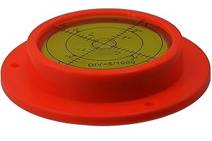 UMEI Nivel circular de alta precisión de 90 mm. Con tres agujeros de montaje, se puede fijar. (90 x 67 x 17 mm).