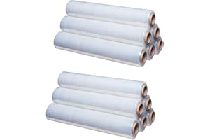 BARGAINS-GALORE St@llion 400mm x 250m Clear Pallet Stretch Shrink Wrap Roll Parcel Packing Cling Industrial Film Wrap for Moving House Wrapping Pallets and Parcels (Pack of 12)