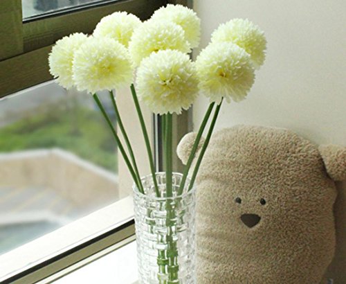 Longra Wohnaccessoires & Deko Kunstblumen 5pcs Lavendel Ball künstliche Seide Blumen Blumenstrauß Home Hochzeit Party Dekoration Künstliche Fake Blume (White) - 3