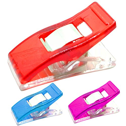 100 Stück 2 Clips Größen Kunststoff Mehrzweck Nähen Quilten Crafting Clip Handwerk Werkzeuge Zubehör Mischfarbe mit Vorratsgefäß - 4