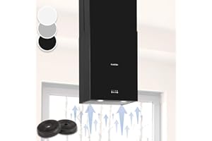 Klarstein Cappa Isola Sospesa, Cucina con Timer, Flusso d'Aria di 641m³/h, Cappa Sospesa per Cucina con 3 Modalità e Filtri Antigrasso, Cappa Isola Sottopensile con Filtri a Carboni Attivi