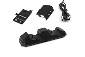 SKEIDO For Xbox One X & S Dual Controller Dock Charging Station Stand Base with 2 Rechargeable Batteries & USB Charging Cable