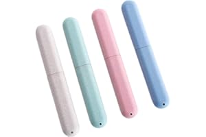 SILULCM 4Pcs Travel Toothbrush Case Toothbrush Storage Case Plastic Travel Toothbrush Cover Portable Replacement Toothbrush Holder for Hiking Camping Business Trip