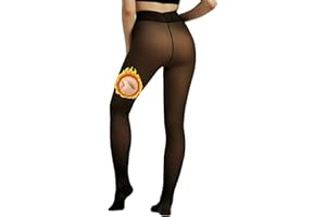 Arkim S/M/L/XL Collant femme hiver, Legging collant polaire femme grande taille, Collants thermiques pour femme - Doublure d'hiver - Faux translucide - En peluche