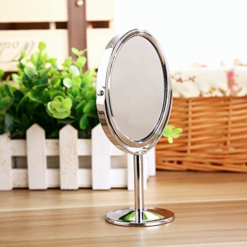 BuySShow Mini 3 fach Schminkspiegel doppelseitiger Standspiegel 360° drehbar tragbarer Kosmetikspiegel für Schlafzimmer, Reisen, Rasieren, Zahnseide, Makeup, 3.25 Zoll - 4