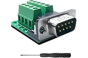 iYueMps Connecteur DB9 Mâle Adaptateur DB9 Bornier RS232 D-SUB Série vers Bloc de Port Module sans Soudure avec Coussin Isolant