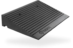 bepco Premium tröskelramp – uppkörningsramp, rullstolsramp av återvunnet gummi, med inbyggda brickor (utan fästning, 10 cm)