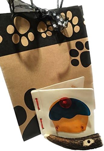 Rawhide dog chew cupcake card, natural Antler dog chew & Dog gift bag. Dog chews, Antlers for dogs, Dog birthday, Dog present, Antler dog chews, Dog birthday present